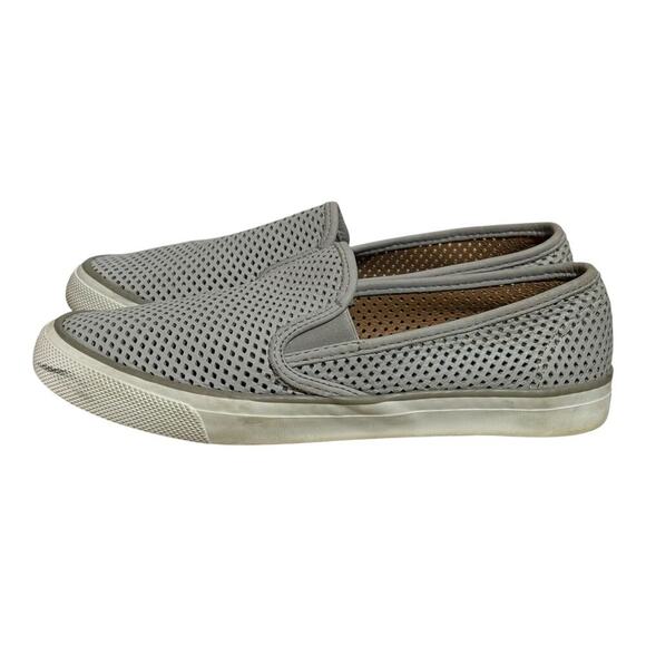 Sperry Seaside Perforated Slip On Sneakers Women's Size 9 Gray White STS95717 - Picture 4 of 8
